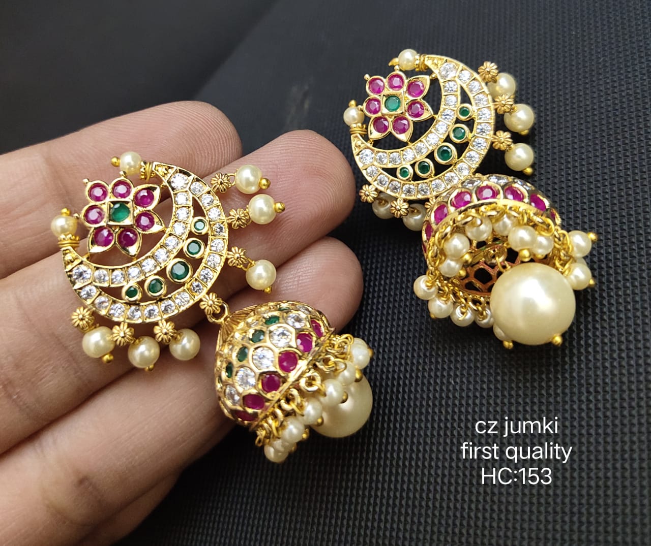 Buy Orynko CZ Jhumkas/ Buttalu - Emmadi Silver Jewellery