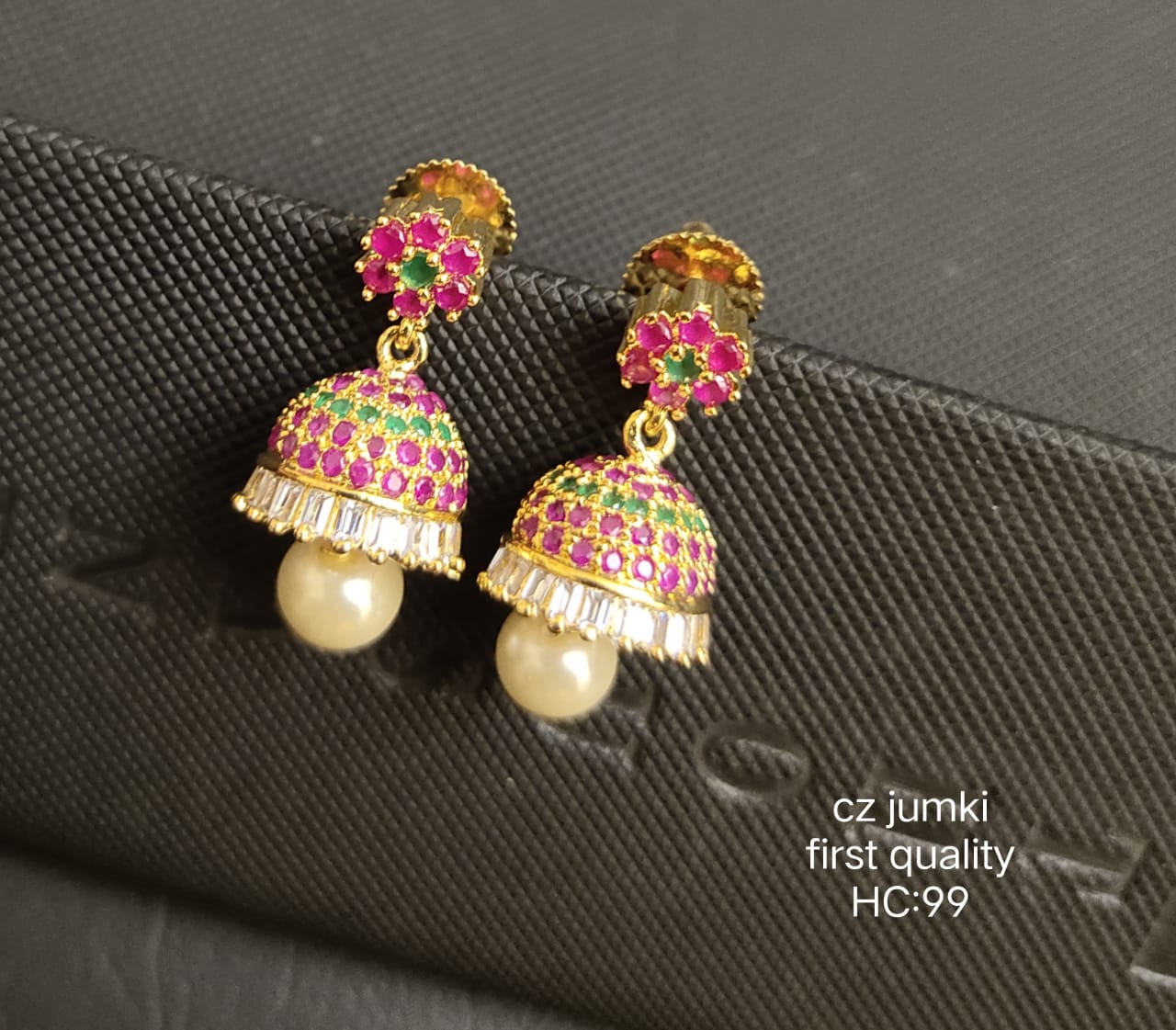 Ruby jhumka earrings hotsell