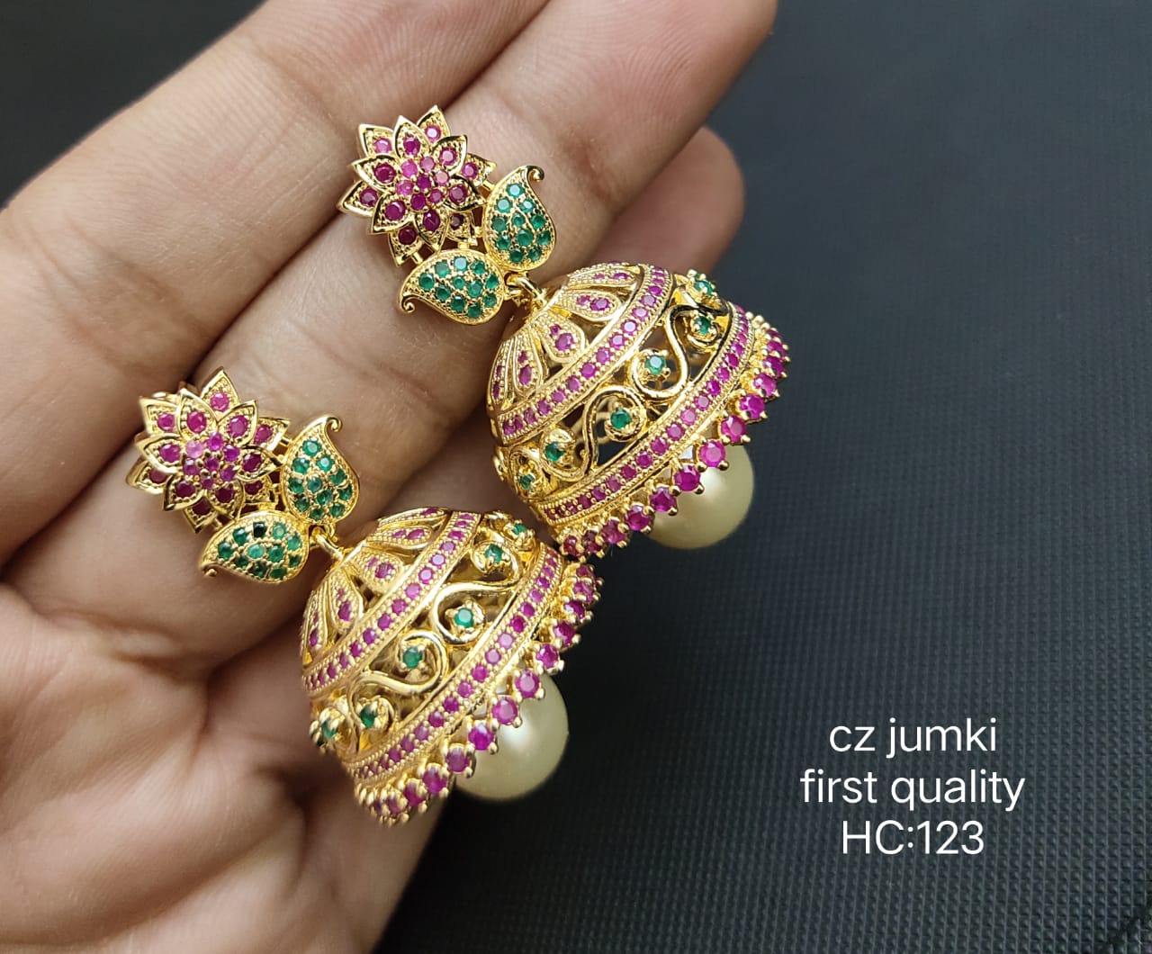 Traditional CZ Jhumkas